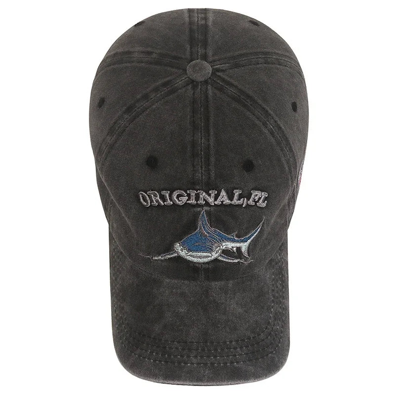 Shark Graphic And American Flag Embroidery Men Women