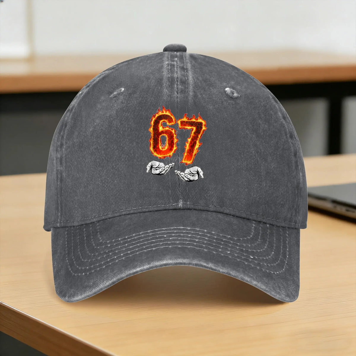 Baseball Cap Fire 6 7 Meme Six Seven 67 Hands Meme