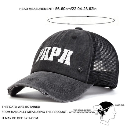 Unisex PAPA Letter Embroidery Baseball Net Caps Sunscreen Hat Sports Cap