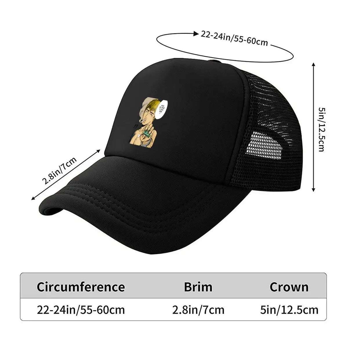 New Manga - Style Character Offering 1000 Yen Mesh Baseball Cap