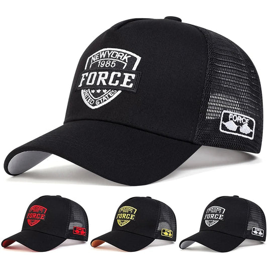 Unisex FORCE Letter Embroidery Baseball Net Caps