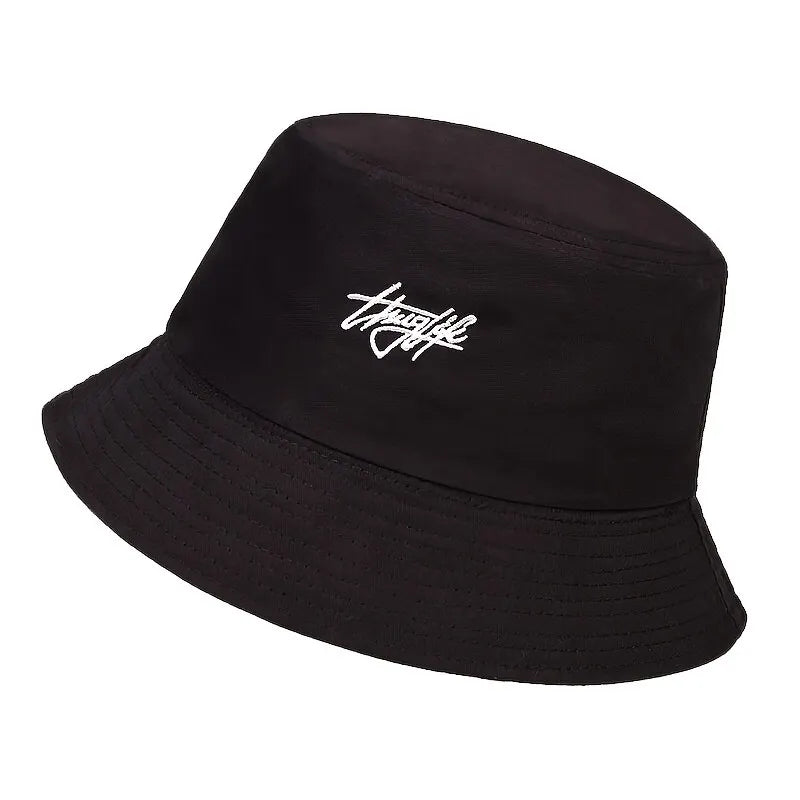 Unisex Letter Embroidery Printing Personality Bucket Hats Fishermen Caps Sunscreen Hat
