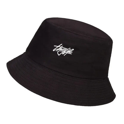 Unisex Letter Embroidery Printing Personality Bucket Hats Fishermen Caps Sunscreen Hat