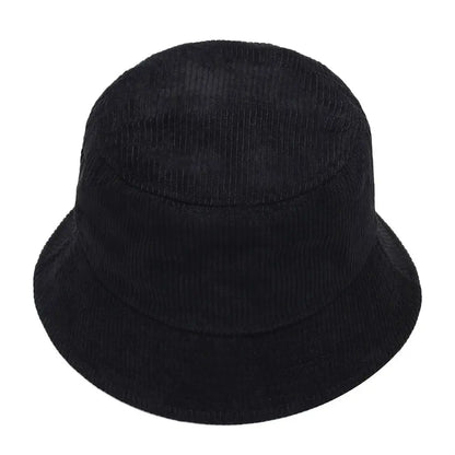 Corduroy Bucket Hat Casual Fisherman Cap Men Women