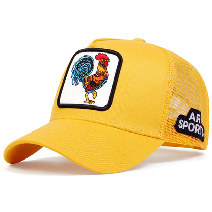 Spring New Animal Embroidery Net Rooster Hat Baseball Hat