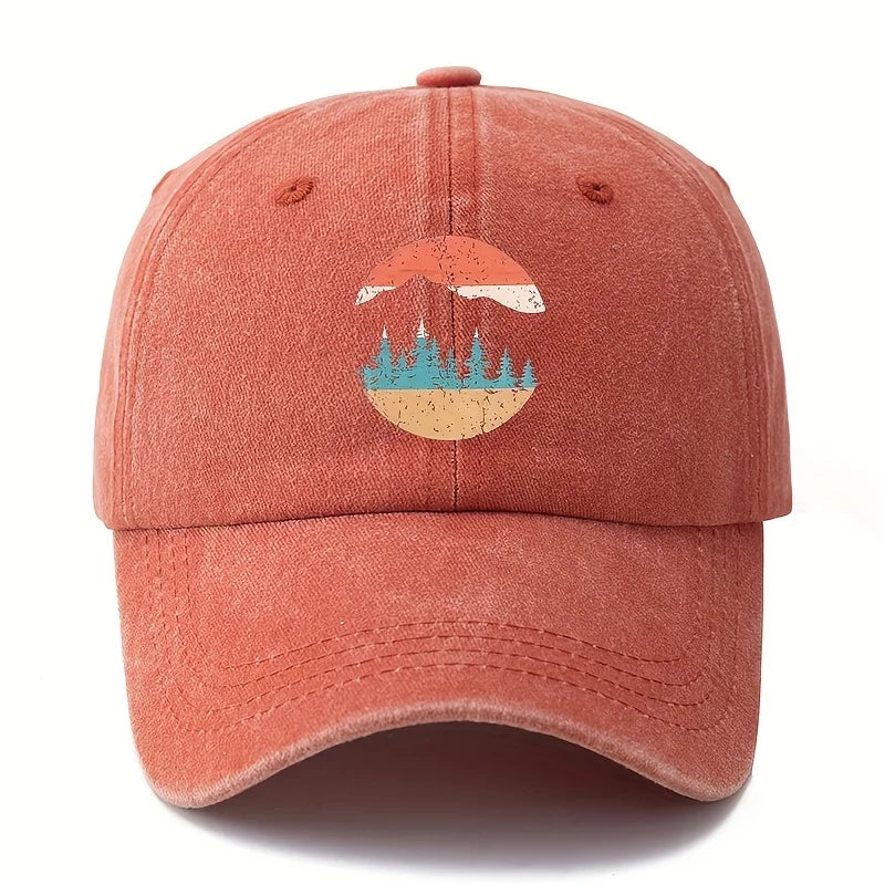 Mountain Sunset Printed Baseball Hat