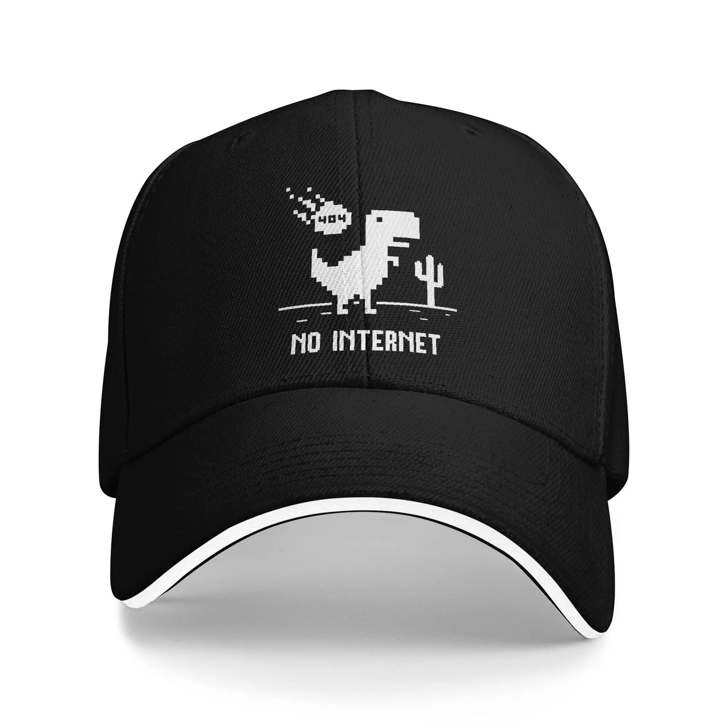 Baseball Cap Funny No Internet T Rex for Programmers Running Hippie