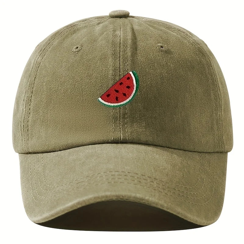 Four Season Baseball Cap With Watermelon Print Pattern For Both Men And Women