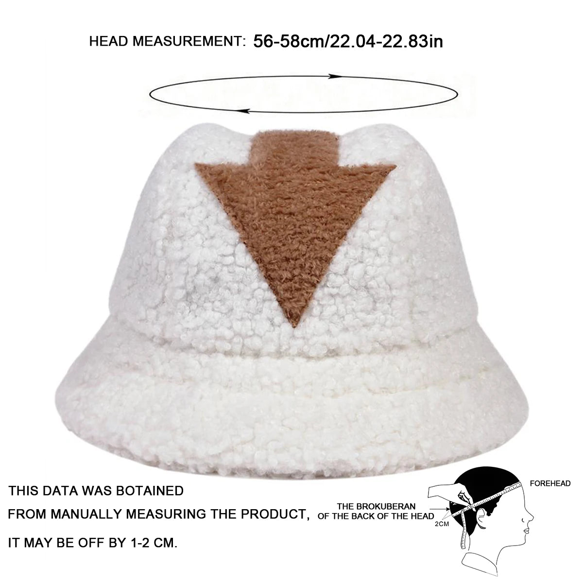 Unisex Arrow Style Personality Lambhair Bucket Hats Warm Fishermen Caps