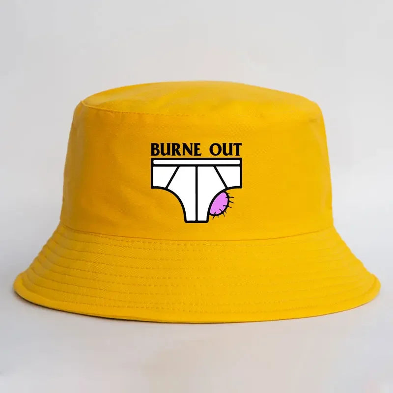Adult Burne Out Summer Bob Fisherman Cap Woman Man Bucket Hats