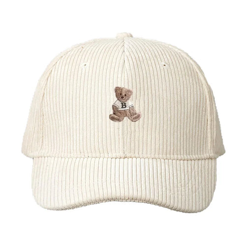 Corduroy Baseball Cap Men Women Teddy Bear Pattern Sun Protection Outdoor