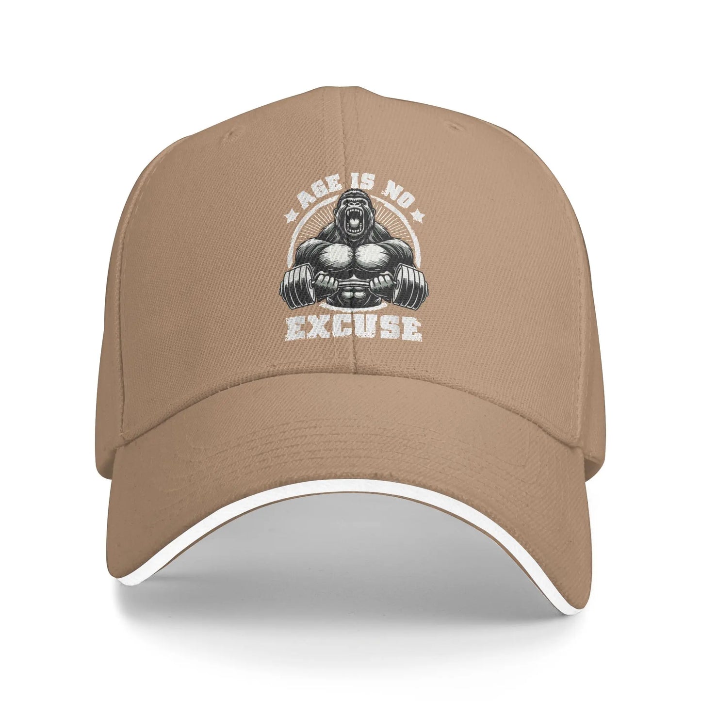Age Is No Excuse Gorilla Weightlift Gym Quotes Baseball Cap