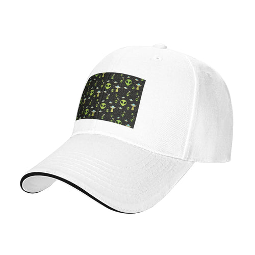 Green Alien Spaceship Pattern Cap Casual Baseball Caps