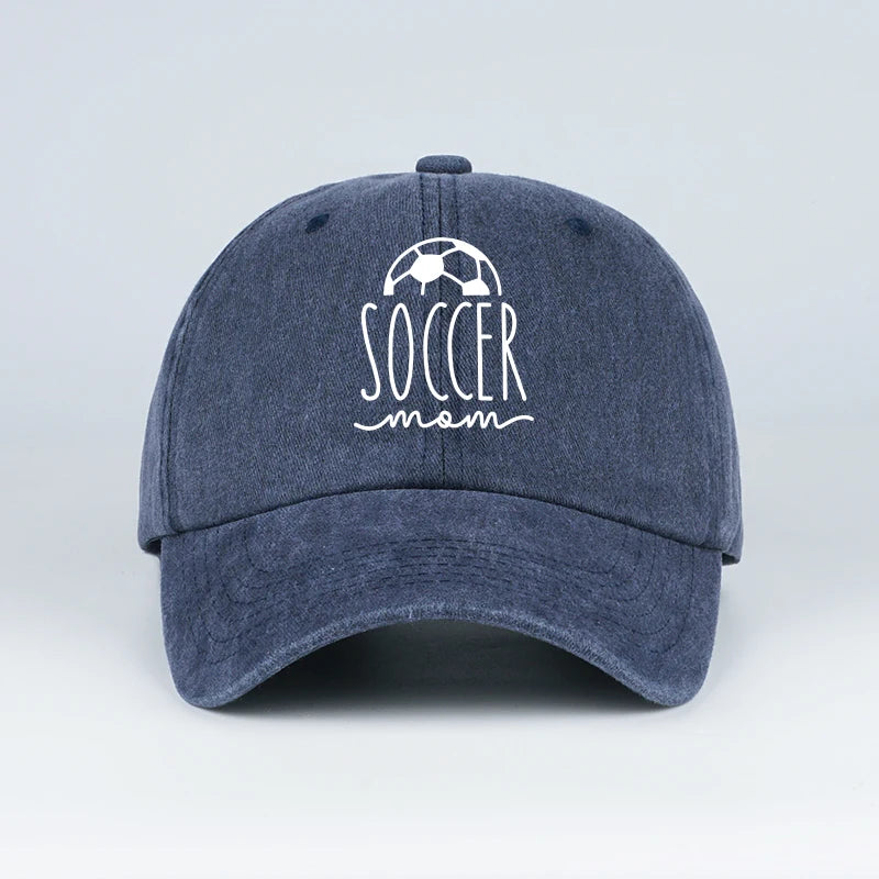 Soccer Mom Print Washed Baseball Cap