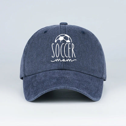 Soccer Mom Print Washed Baseball Cap
