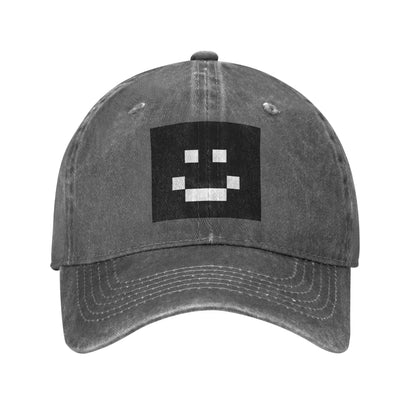 Quackity Merch Smile Logo Washed Denim Cap Casual Baseball Caps