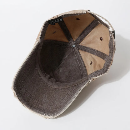 New Women Washed Cotton Cap Letter-A Embroidery Vintage Baseball Caps Female