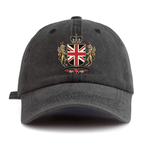 UK Print Washed Baseball Cap For Adults