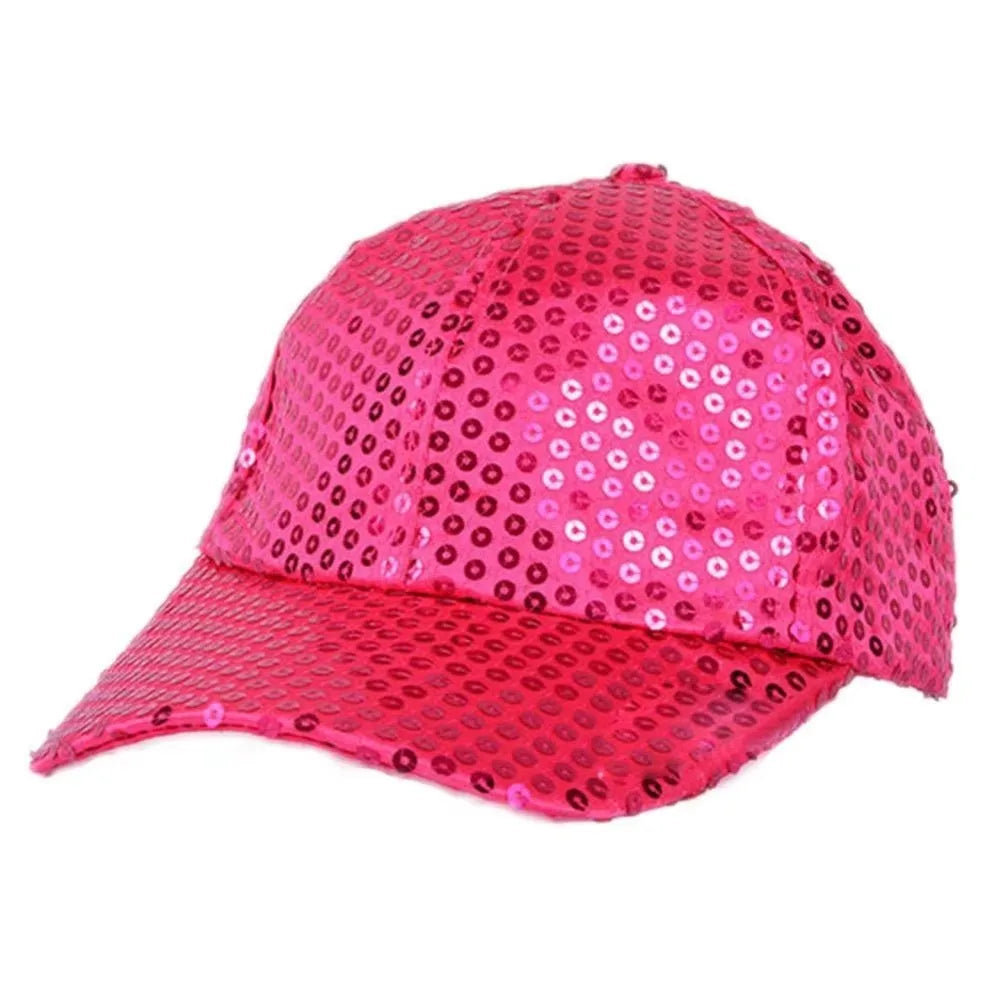 New Sequined Baseball Cap Party Dress Glittering Peaked Cap