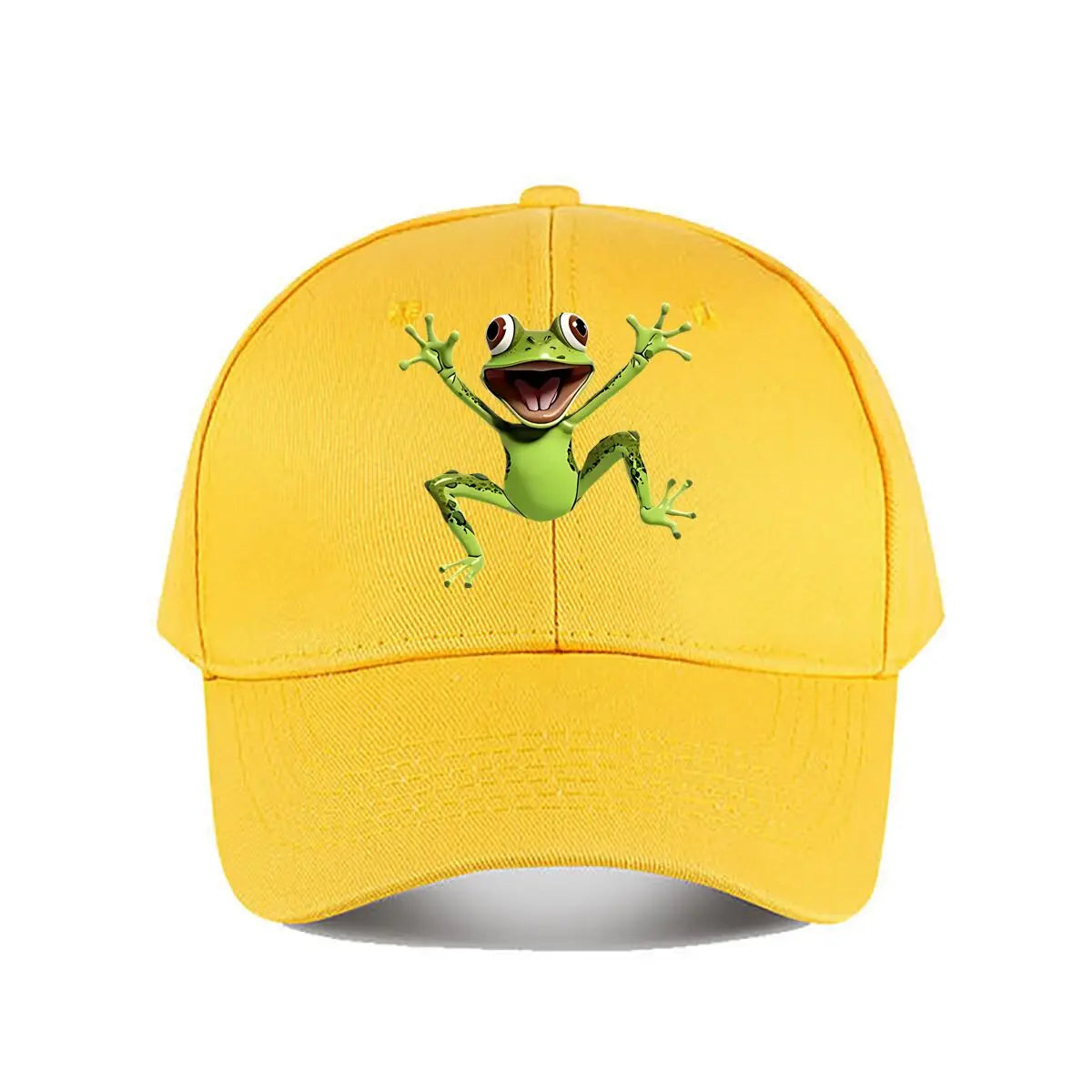 Cute Green Cartoon Frog Plastic Figurine Baseball Cap