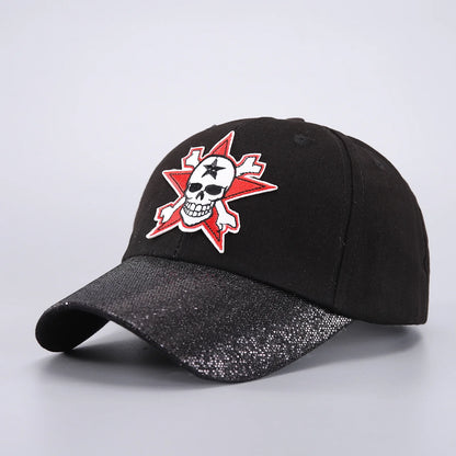Skull Baseball Cap Halloween Party Funny Scary Expression Design