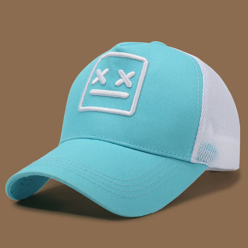 Men's Smiling Face Embroidered Baseball Cap, Fashionable Truck Driver Hat