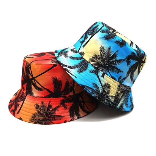 Fisherman Bucket Hat with Tropical Palm Tree Print