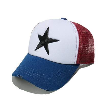 Streetwear 3D Star Embroidery Mesh Baseball Cap
