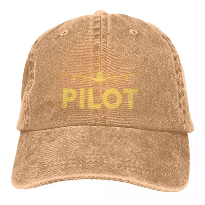 Washed Men's Baseball Cap Born To Fly Pilot