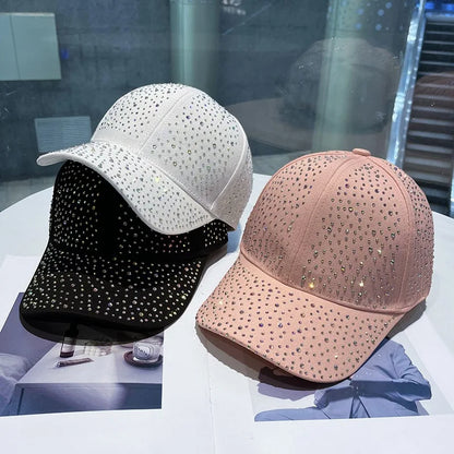 Full Body Rhinestone Baseball Cap Men Women Cotton Diamonds