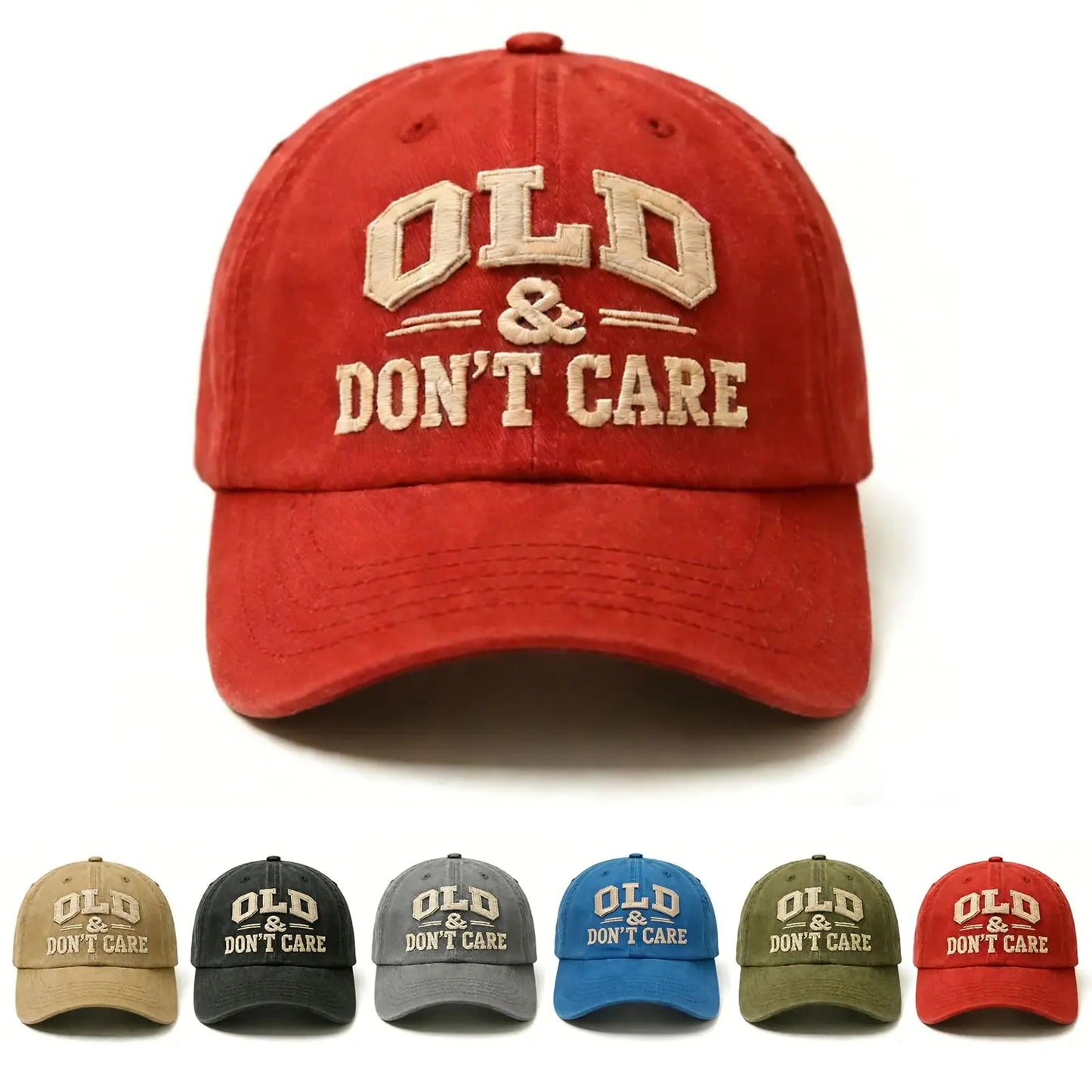 Cotton Baseball Hat Soft Vintage Old And Don'T Care Baseball Cap