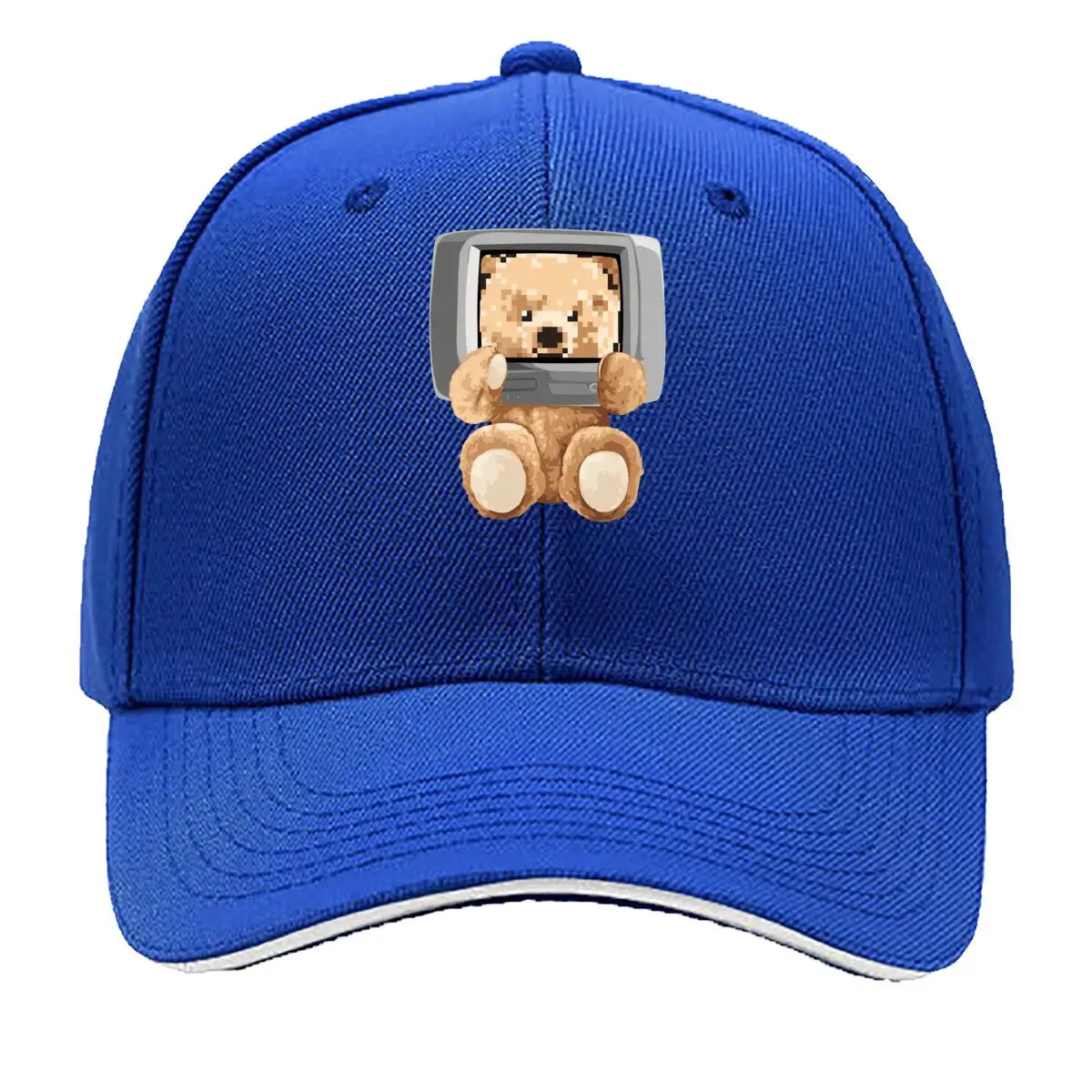Kawaii Pixel Bear Computer Screen Cute Retro Art Baseball Cap