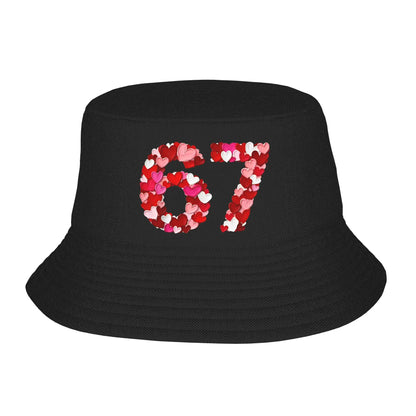 67 Valentines Day Rose Flowers Cupid Hearts Bucket Hat