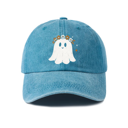 Floral Crown Ghost Graphic Baseball Cap