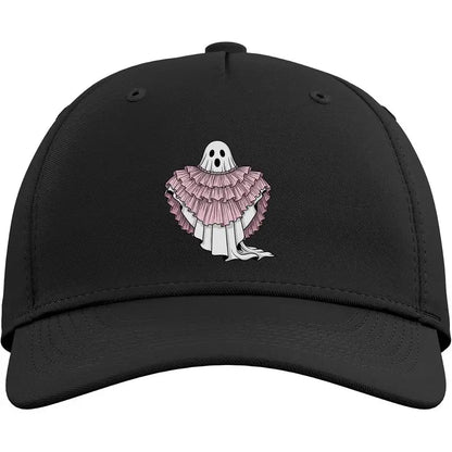 Cute Ruffled Pink Ghost Spooky Season Phantom Adjustable Baseball Hat