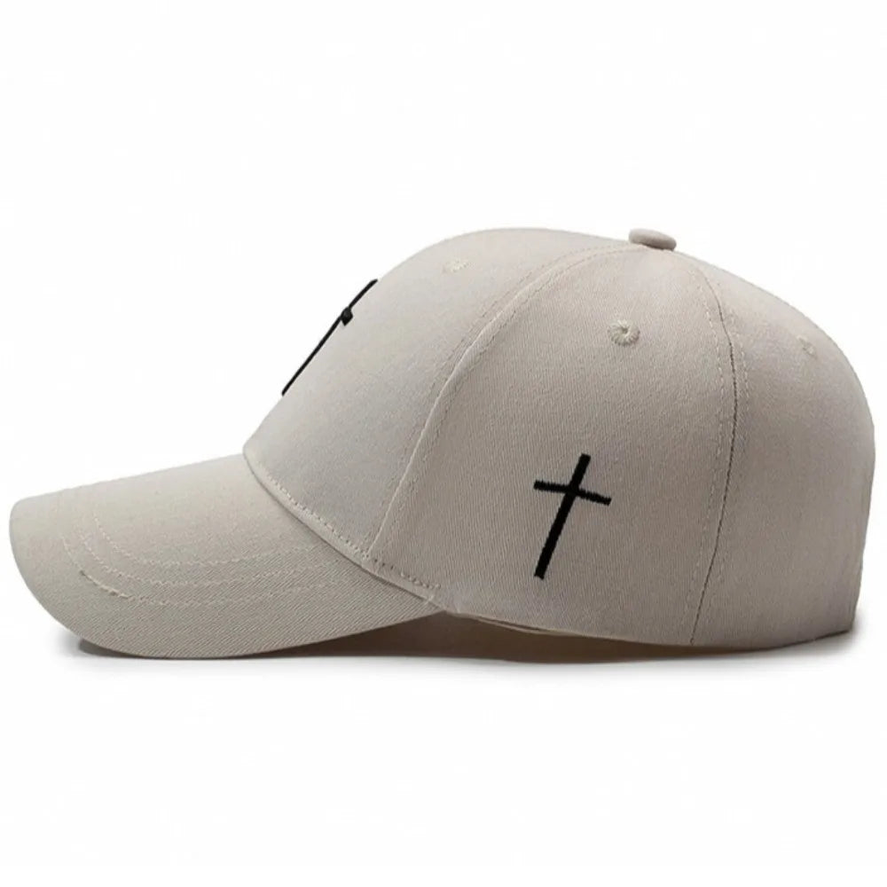Cross Embroidered Baseball Hat Show Face Small Spring And Autumn
