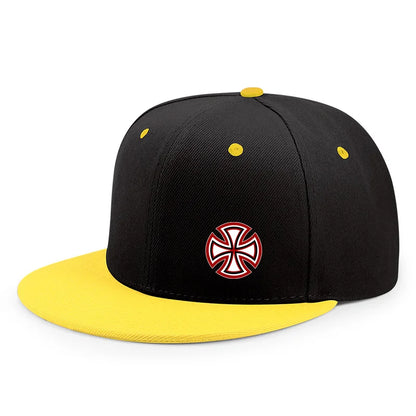 Printed Snowflake Pattern Flat Edge Snapback Cap