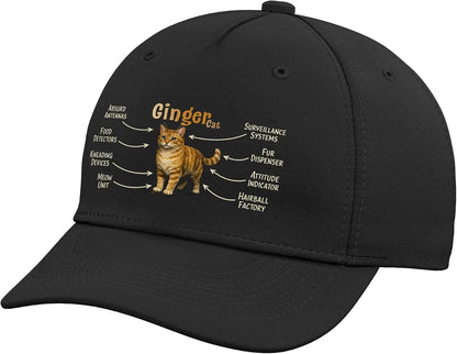 Ginger Cat Anatomy Baseball Cap