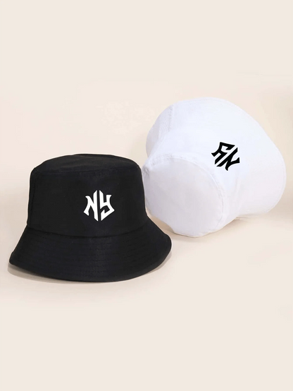NY Letter Patterned Bucket Hats