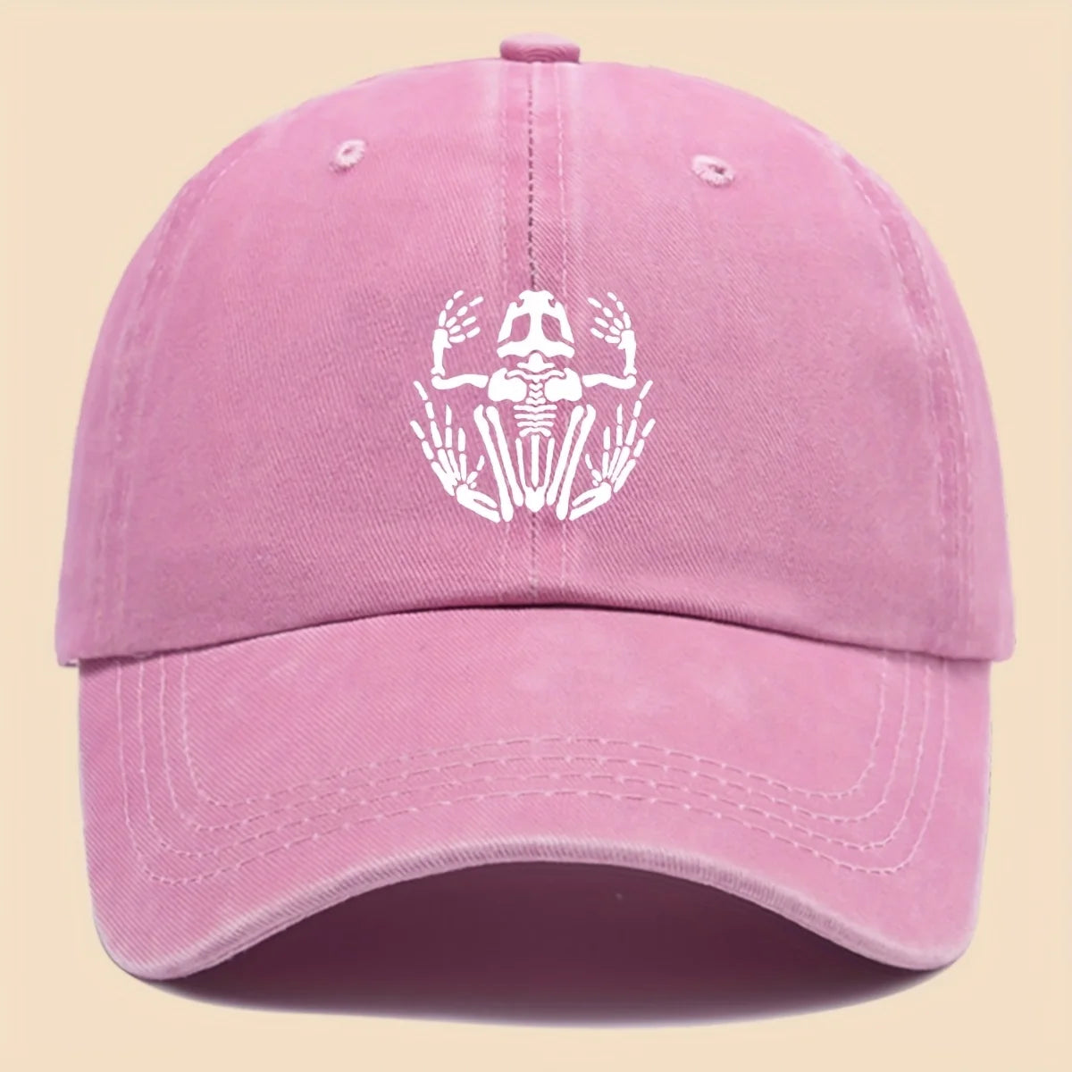 Skeleton Frog Printed Baseball Hat For Men Women