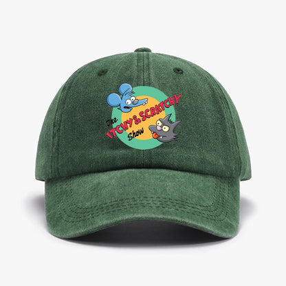 Printed Baseball Cap Men Retro Washed Distressed Sun Hat