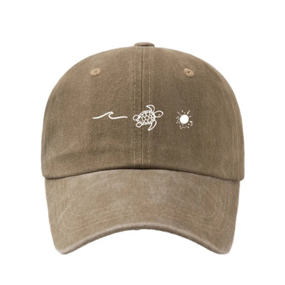 Fashion Wave Turtle Baseball Caps Sun Protection Adjustable Sunscreen Hats Men Women