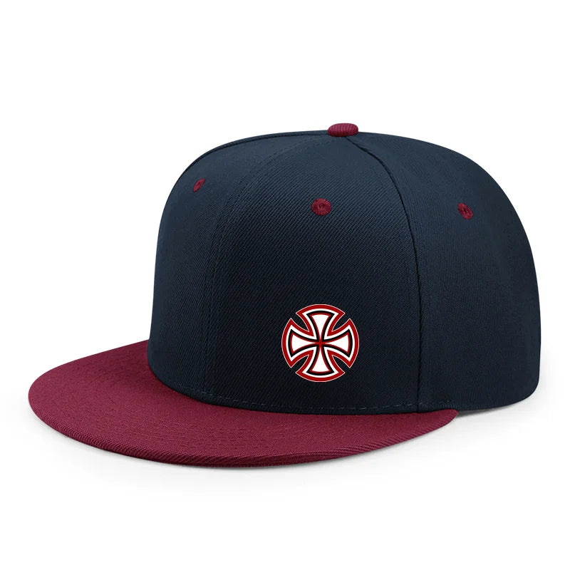 Printed Snowflake Pattern Flat Edge Snapback Cap