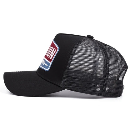 Unisex Baseball Cap Classic STATION Letter Pattern Mesh Cap