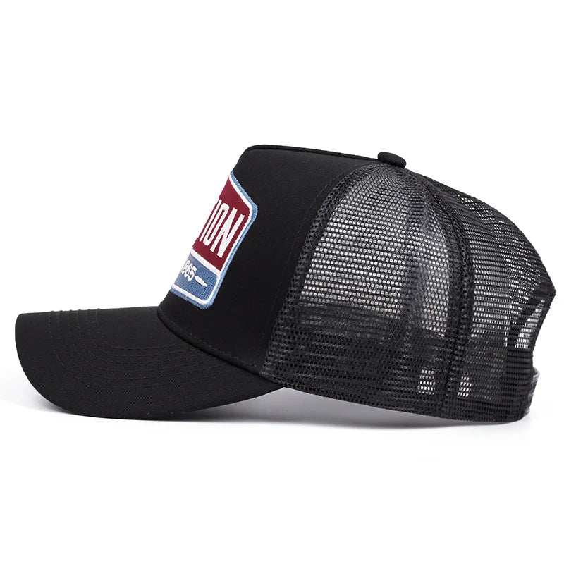 Unisex Baseball Cap Classic STATION Letter Pattern Mesh Cap Men And Women