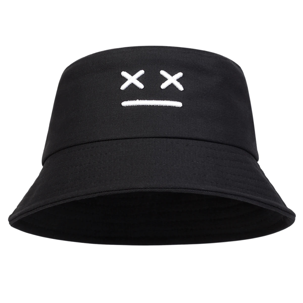 Unisex XX Smiling Face Embroidery Personality Bucket Hats