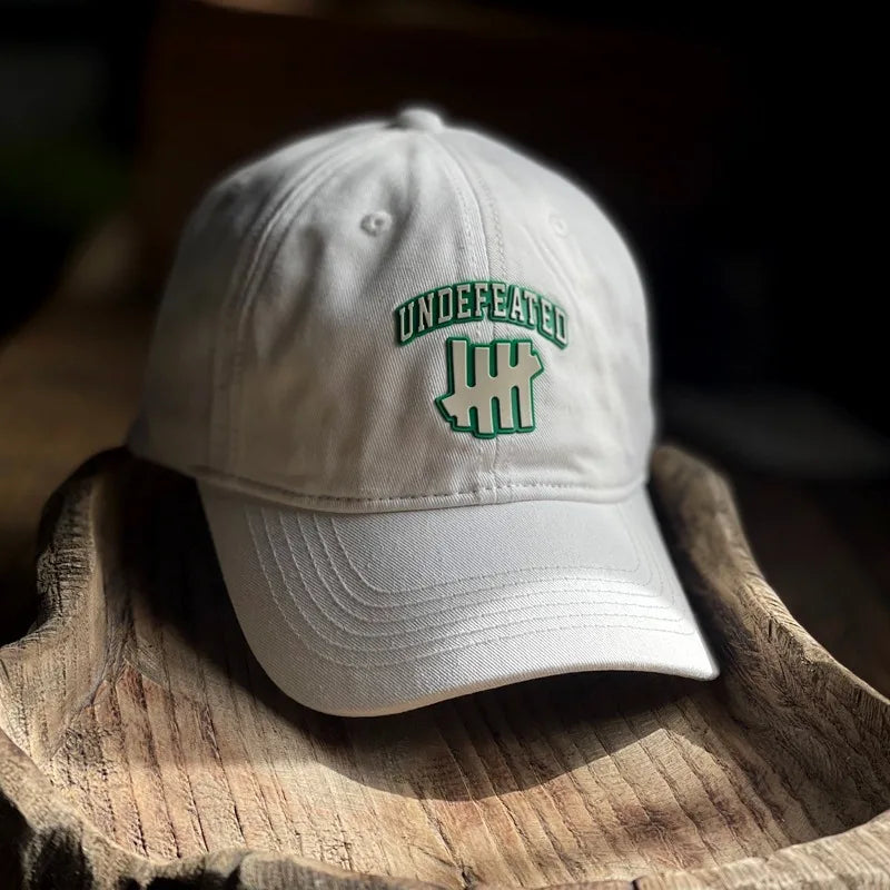Personalized Five Stripes Rubber Letter Soft Top Deep Crown Baseball Cap