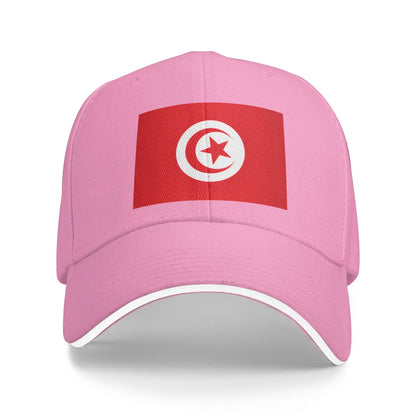 Tunisia Flag Red Crescent Moon Red Star Symbol Baseball Cap