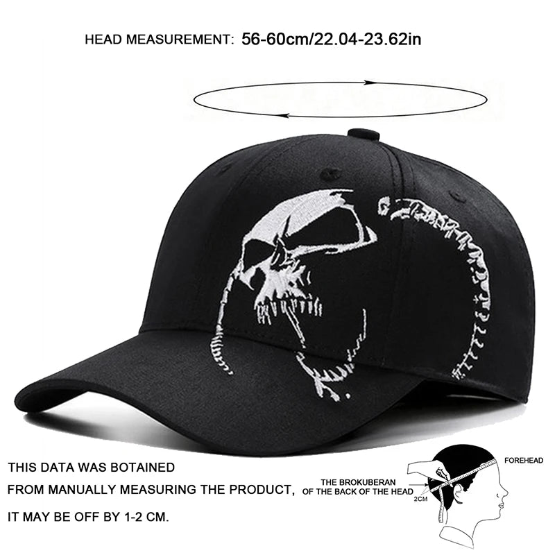 Unisex Side Skull Pattern Embroidery Baseball Caps