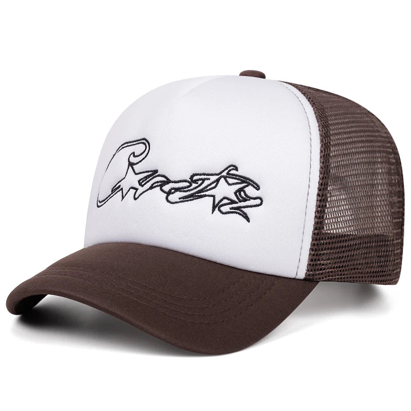 New Baseball Hat C Five Star Mesh Hat Street Hip Hop Hat